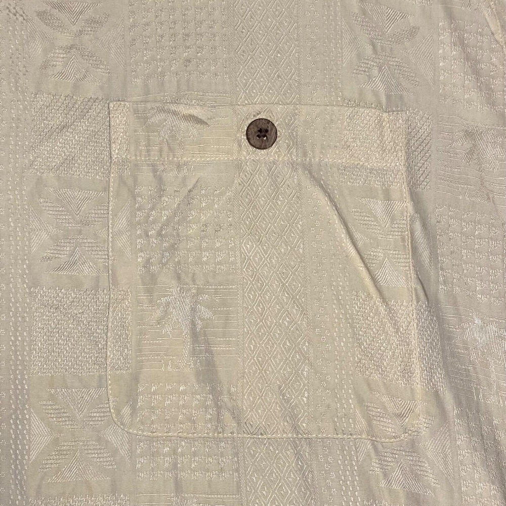 CARIBBEAN mens SILK Shirt XL YELLOW PINEAPPLE Lightweight OUTDOOR‎ COMFORT - Picture 6 of 9